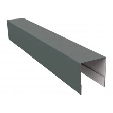 Планка боковая для забора из сайдинга Блок-хаус новый Grand Line 0,45 ПЭ RAL 7005 мышино-серый (3м)