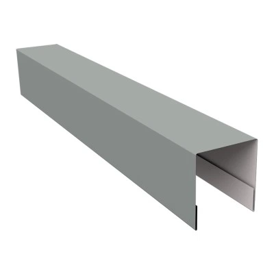 Планка боковая для забора из сайдинга Блок-хаус новый Grand Line 0,45 ПЭ RAL 9006 бело-алюминиевый (2,5м) — 764761
