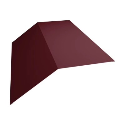 Планка плоского конька 190х190 Grand Line 0,5 ПЭ слим с пленкой RAL 3005 красное вино (3м) — 766538