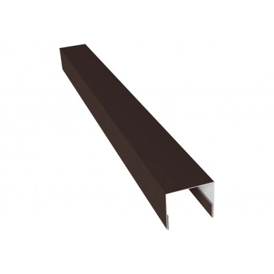 Планка П-образная заборная 24 Grand Line 0,5 ПЭ слим с пленкой RAL 8017 шоколад (2,5м) — 767120