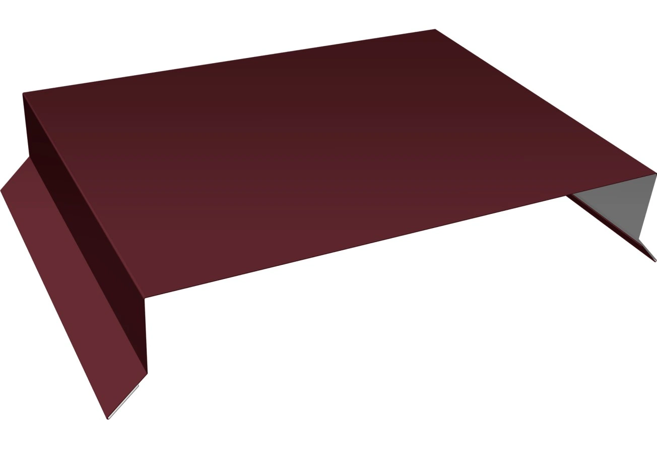 Парапетная крышка прямая 200мм Grand Line 0,5 ПЭ слим с пленкой RAL 3005 красное вино (2,5м)