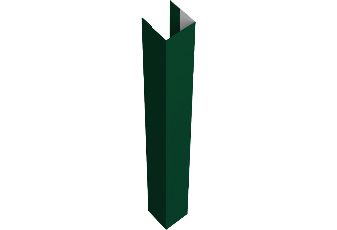 Стойка для забора жалюзи Техас Grand Line для монтажа с крепежным вкладышем 0,5 ПЭ слим RAL 6005 зеленый мох (3м)
