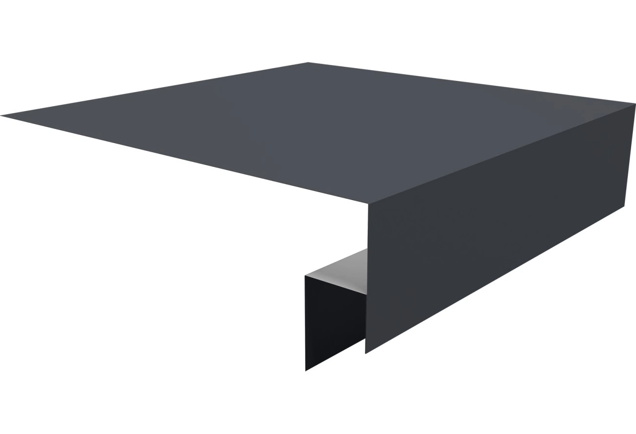 Планка околооконная сложная Экобрус 200х50х25 Grand Line 0,45 Drap ТР слим RAL 7024 мокрый асфальт (3м)