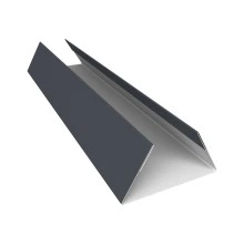 Планка стыковочная составная нижняя Экобрус Grand Line 0,45 ПЭ слим с пленкой RAL 7024 мокрый асфальт (3м)