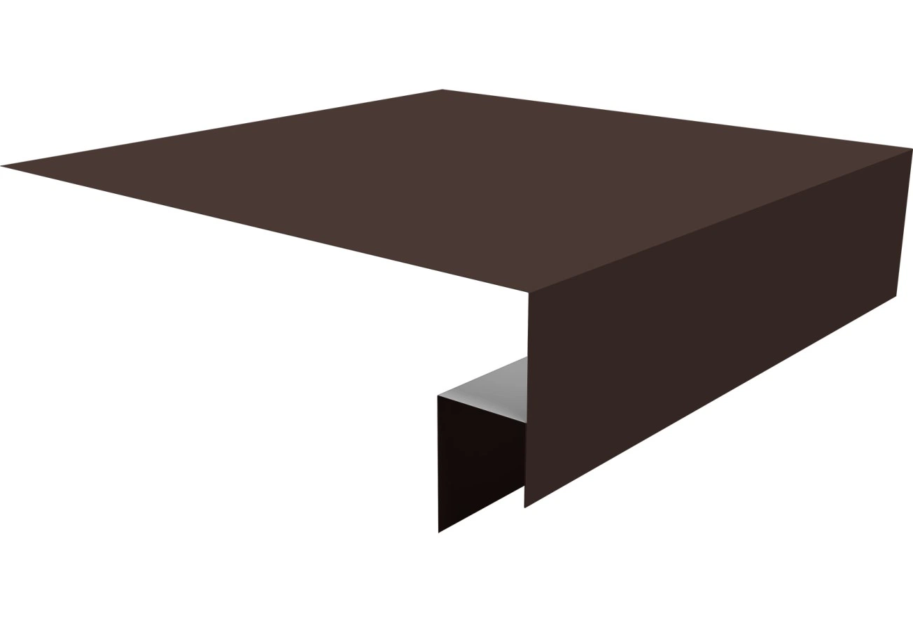 Планка околооконная сложная 200х50х18 (j-фаска) Grand Line 0,45 ПЭ слим с пленкой RAL 8017 шоколад (2м)