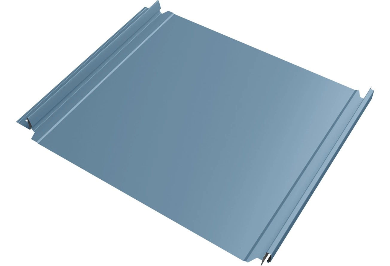 Кликфальц Double Pro Grand Line 0,45 Drap ТХ с пленкой на замках RAL 5024 пастельно-синий
