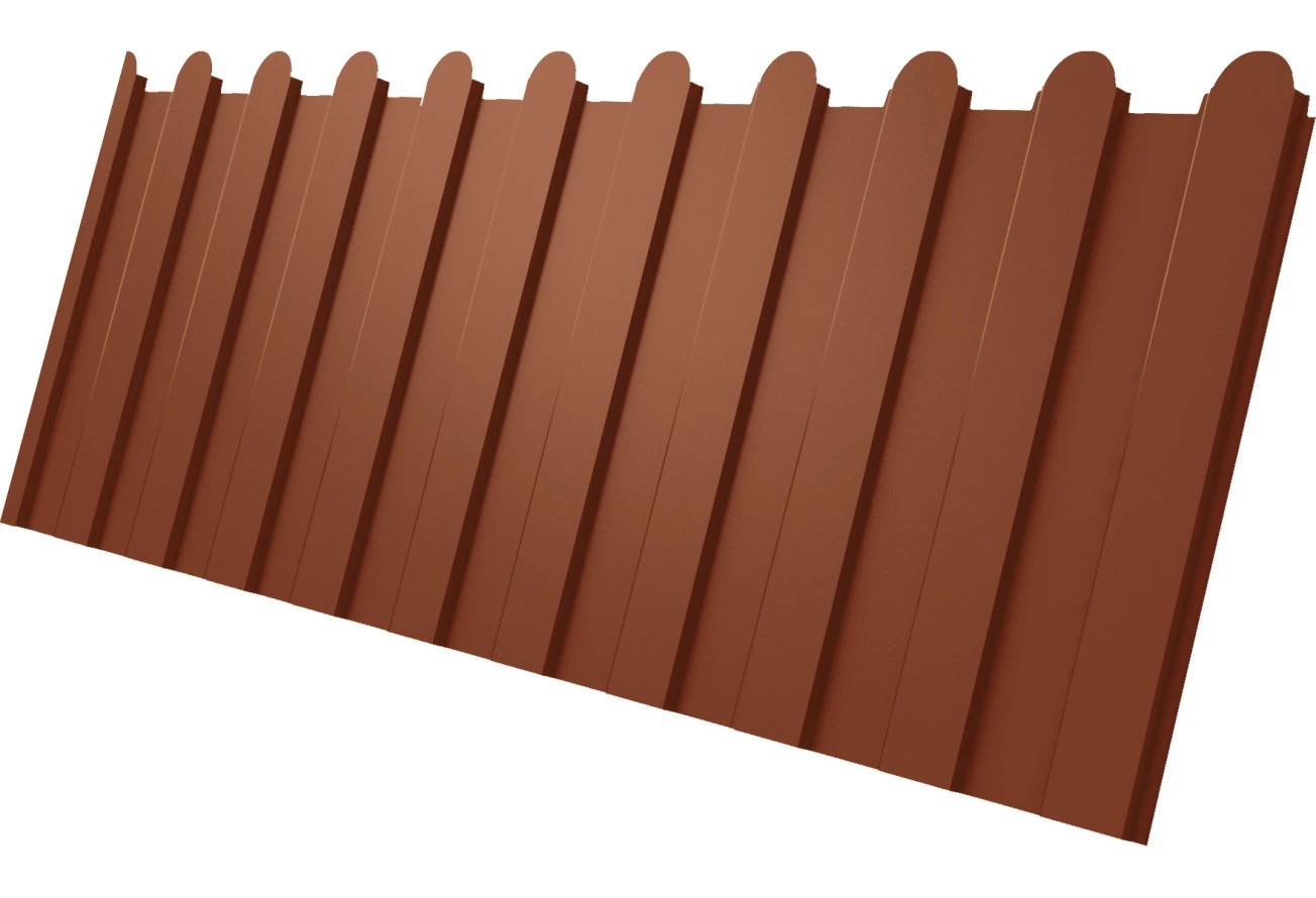 Профнастил С8A в02 фигурный Grand Line 0,45 Drap ТХ RAL 8004 терракота
