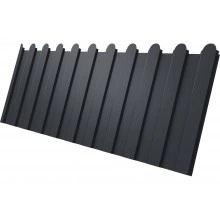 Профнастил С8A в02 фигурный Grand Line 0,5 Сатин матовый ТХ с пленкой RAL 7024 мокрый асфальт