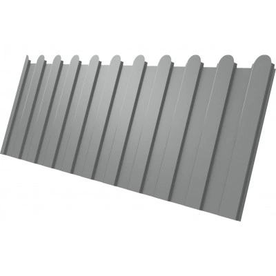 Профнастил С8A в02 фигурный Grand Line 0,45 ПЭ RAL 9006 бело-алюминиевый — 794256 Профнастил С8A в02 фигурный Grand Line 0,45 ПЭ RAL 9006 бело-алюминиевый — 794256