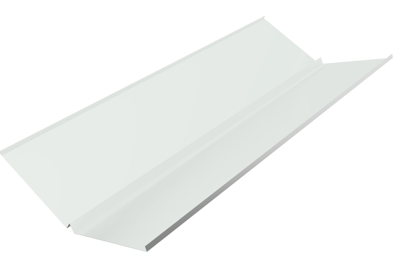 Планка ендовы нижней с компенсатором Grand Line 0,45 Drap с пленкой RAL 9003 сигнальный белый (3м)