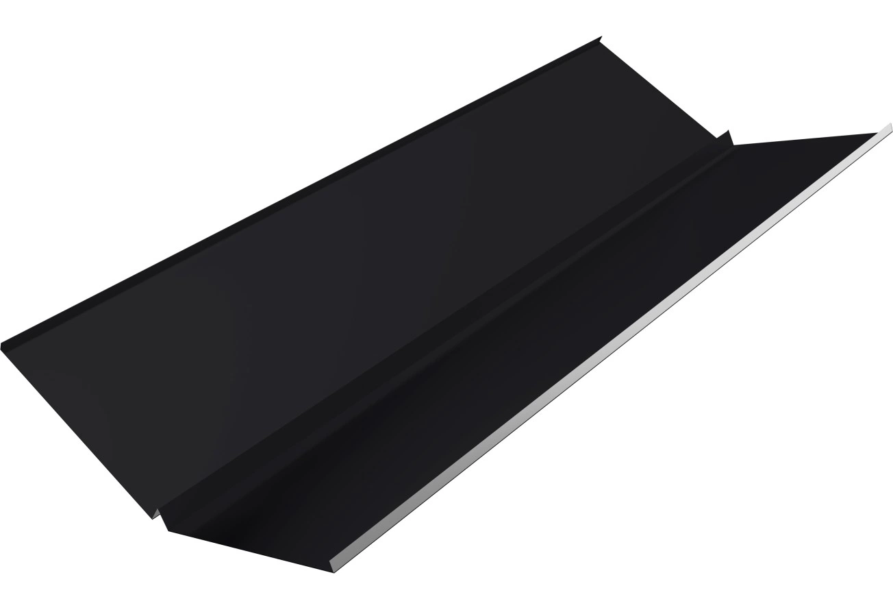 Планка ендовы нижней с компенсатором Grand Line 0,5 Rooftop Бархат RAL 9005 черный (3м)