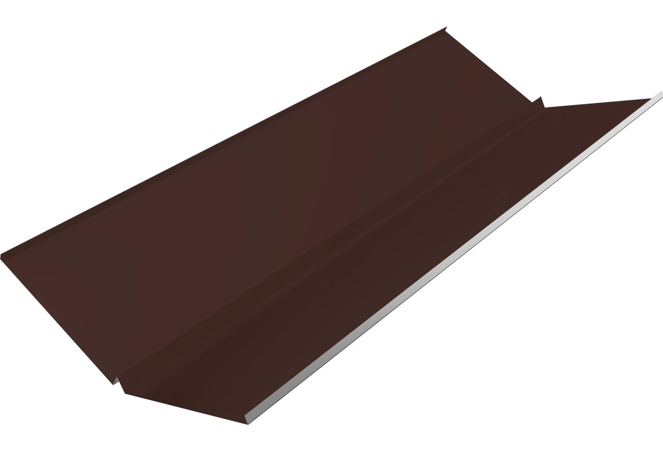 Планка ендовы нижней с компенсатором Grand Line 0,7 ПЭ с пленкой RAL 8017 шоколад (2м)