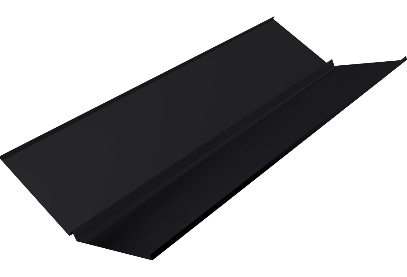 Планка ендовы нижней с компенсатором Grand Line 0,45 ПЭ двухсторонний с пленкой RAL 9005 черный (2м)