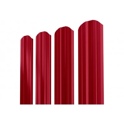 Штакетник Твин XL фигурный Grand Line 0,45 ПЭ RAL 3003 рубиново-красный — 796770 Штакетник Твин XL фигурный Grand Line 0,45 ПЭ RAL 3003 рубиново-красный — 796770