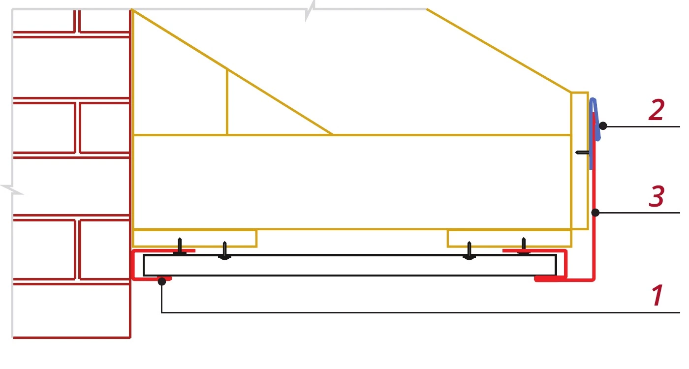 Типовой узел подшивки металлического софита с J-фаской