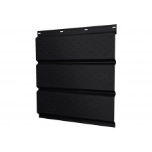 Софит металлический Классик в01 Grand Line полная перфорация 0,5 PurLite матовый с пленкой RAL 9005 черный