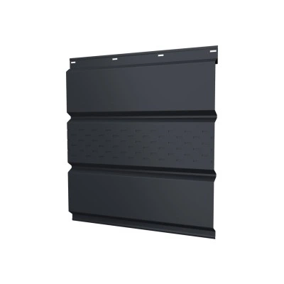 Софит металлический Классик в01 Grand Line центральная перфорация 0,5 ПЭ с пленкой RAL 7024 мокрый асфальт — 800811 Софит металлический Классик в01 Grand Line центральная перфорация 0,5 ПЭ с пленкой RAL 7024 мокрый асфальт — 800811