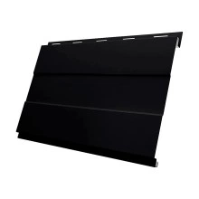 Сайдинг металлический Вертикаль проф Grand Line 0,5 PurPro матовый с пленкой RAL 9005 черный