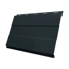 Сайдинг металлический Вертикаль проф Grand Line 0,5 Rooftop Бархат с пленкой RAL 7016 антрацитово-серый