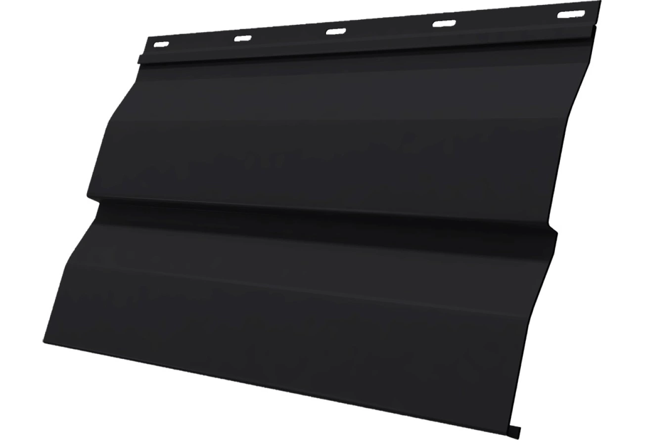 Сайдинг металлический Корабельная доска Grand Line 0,45 Drap ТХ двухсторонний с пленкой RAL 9005 черный