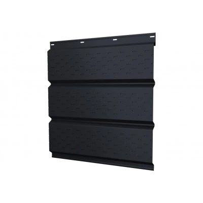 Софит металлический Классик в02 Grand Line полная перфорация 0,5 Drap ТХ RAL 7024 мокрый асфальт — 804661