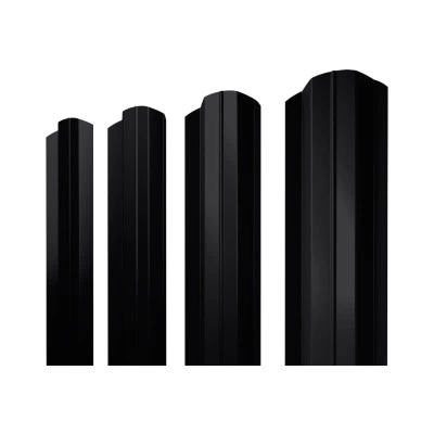 Штакетник М-образный B фигурный Grand Line 0,5 PurPro матовый RAL 9005 черный — 805331