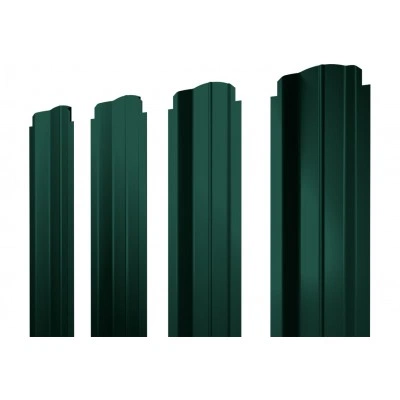 Штакетник П-образный B фигурный Grand Line 0,45 Drap ТР RAL 6005 зеленый мох — 805516