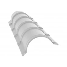 Планка конька полукруглого Grand Line 0,45 Drap ТХ RAL 7047 телегрей 4 (1,97м)