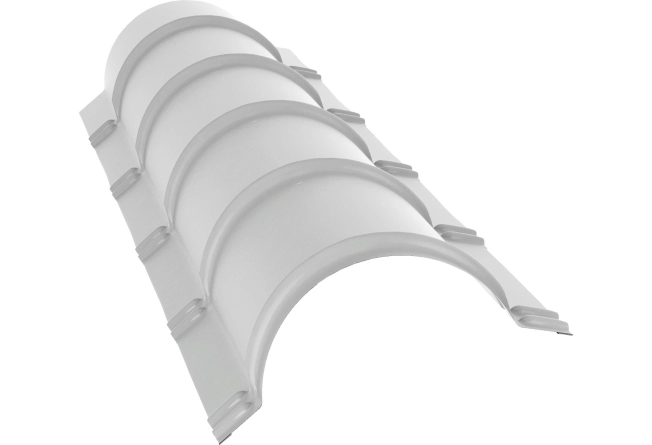 Планка малого конька полукруглого Grand Line 0,45 Drap ТХ RAL 7047 телегрей 4 (1,97м)
