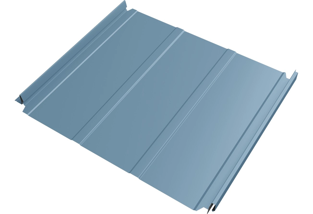 Кликфальц Double Pro Лайн Grand Line 0,45 Drap ТХ с пленкой на замках RAL 5024 пастельно-синий