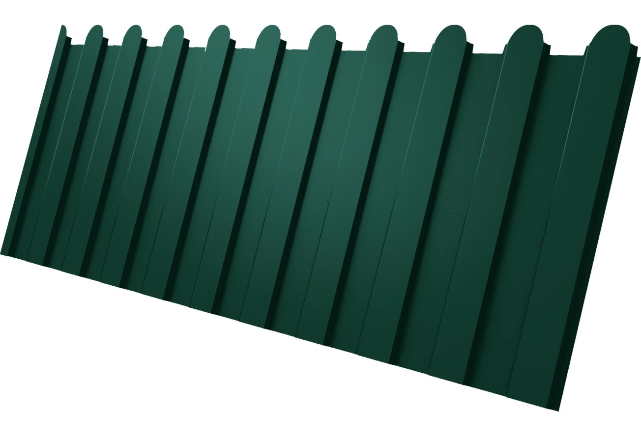 Профнастил С8A в02 фигурный Grand Line 0,45 Drap с пленкой RAL 6005 зеленый мох