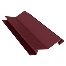 Планка угла внутреннего сложного 135 градусов Блок-хаус новый Grand Line 0,45 Drap ТХ RAL 3005 красное вино (2м)