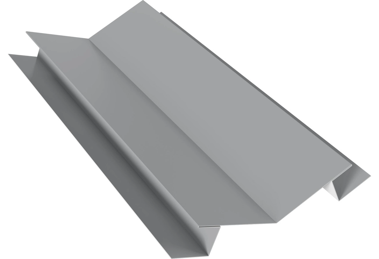 Планка угла внутреннего сложного 135 градусов Блок-хаус новый Grand Line 0,5 Сатин с пленкой RAL 7004 сигнальный серый (2м)