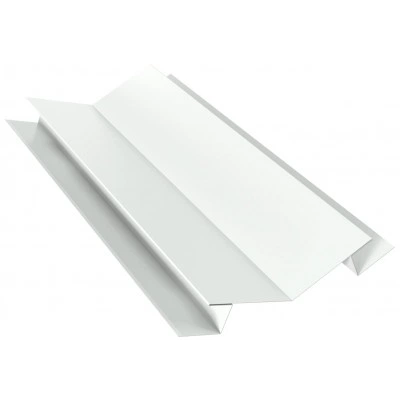 Планка угла внутреннего сложного 135 градусов Экобрус Grand Line 0,45 ПЭ слим с пленкой RAL 9003 сигнальный белый (2м) — 807867