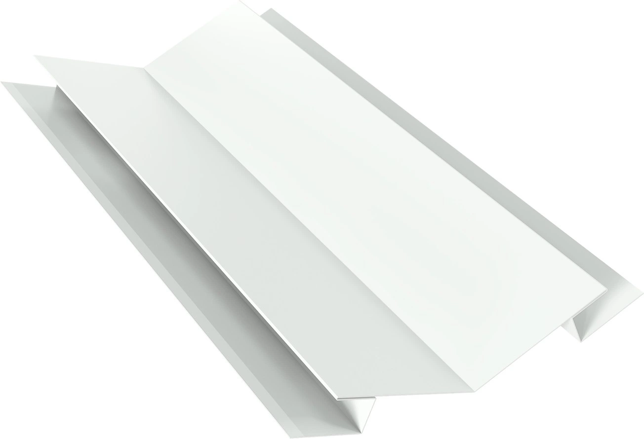 Угол внутренний сложный 75х75 135 градусов Grand Line 0,45 ПЭ двухсторонний с пленкой RAL 9003 сигнальный белый (2м)