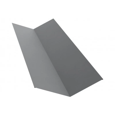 Планка ендовы верхней 145х145 Grand Line 0,5 ПЭ слим с пленкой RAL 7004 сигнальный серый (2м) — 815231