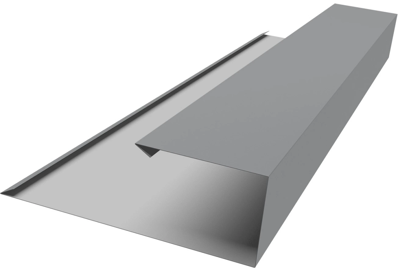 Торцевая планка страховочная Grand Line 0,5 ПЭ слим с пленкой RAL 7004 сигнальный серый (3м)