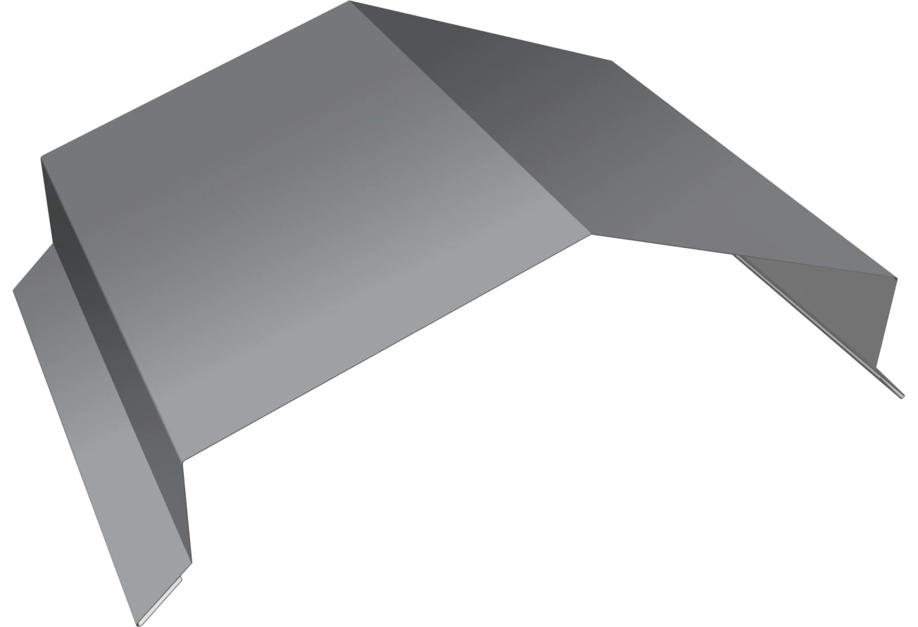 Парапетная крышка угольная 200мм Grand Line 0,5 ПЭ слим с пленкой RAL 7004 сигнальный серый (2,5м)