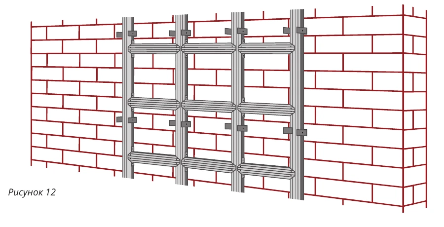 Фасадная подсистема Лайт, перекрестная обрешетка