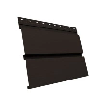 Сайдинг металлический Квадро Брус 3D в02 Grand Line 0,5 Velur RR 32 темно-коричневый