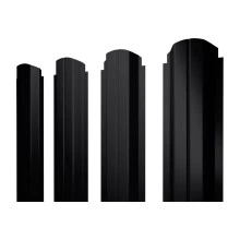 Штакетник П-образный A фигурный Grand Line 0,5 Полидэкстер TwinColor RAL 9005 черный