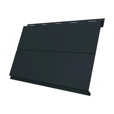 Софит металлический Вертикаль лайн Grand Line без перфорации 0,5 Полидэкстер TwinColor с пленкой RAL 7016 антрацитово-серый — 817320