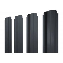 Штакетник П-образный B фигурный Grand Line 0,5 GreenCoat Pural БТ матовый RR 23 темно-серый (RAL 7024 мокрый асфальт)