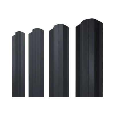 Штакетник М-образный B фигурный Grand Line 0,5 GreenCoat Pural БТ матовый RR 23 темно-серый (RAL 7024 мокрый асфальт) — 822994 Штакетник М-образный B фигурный Grand Line 0,5 GreenCoat Pural БТ матовый RR 23 темно-серый (RAL 7024 мокрый асфальт) — 822994