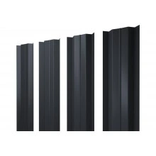 Штакетник М-образный B с прямым резом Grand Line 0,5 GreenCoat Pural БТ матовый RR 23 темно-серый (RAL 7024 мокрый асфальт)