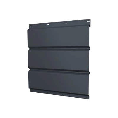 Софит металлический Классик в01 Grand Line без перфорации 0,5 GreenCoat Pural БТ матовый с пленкой RR 23 темно-серый (RAL 7024 мокрый асфальт) — 823007