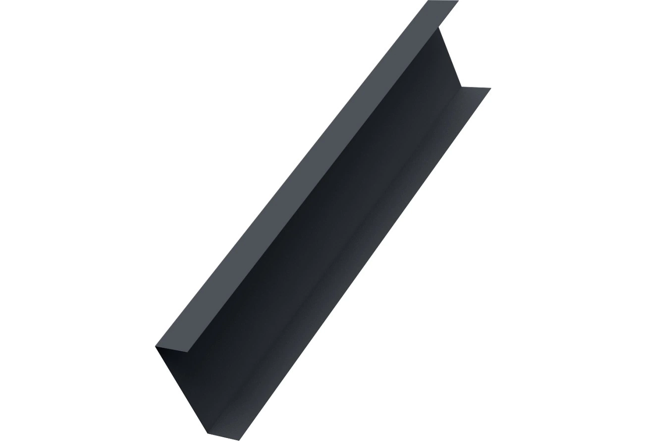 Декоративная накладка к столбу 62х55 для забора жалюзи Grand Line 0,5 Полидэкстер TwinColor RAL 7024 мокрый асфальт (1,8м)