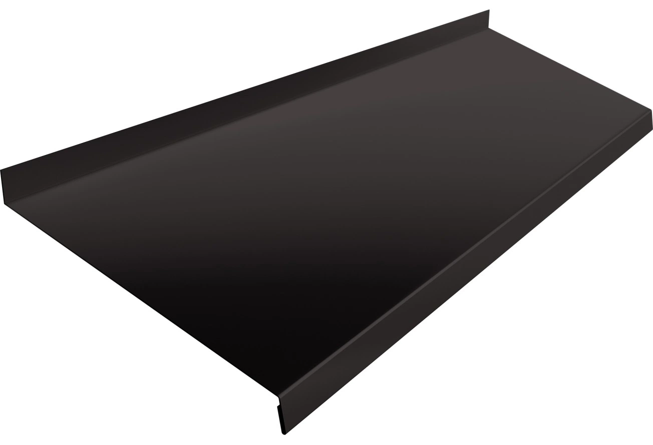 Отлив Grand Line простой 250 мм 0,4 ПЭ двухсторонний с пленкой RR 32 темно-коричневый (3м)
