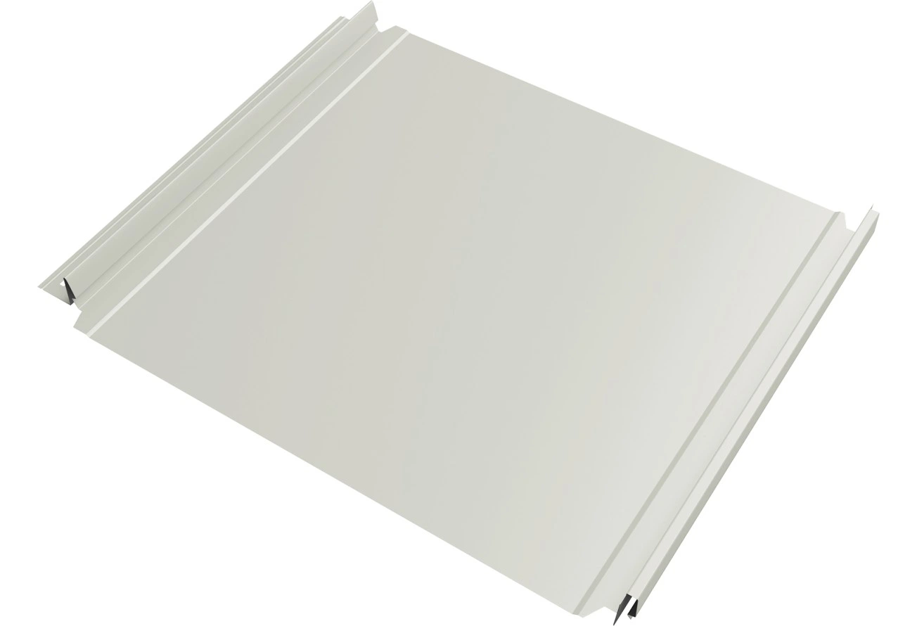 Кликфальц Double Pro Grand Line 0,45 ПЭ с пленкой на замках RAL 9002 светло-серый