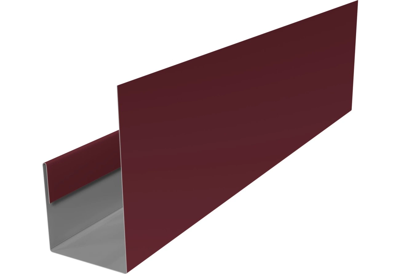 Планка П-образная для стенового профнастила С21 Grand Line 0,45 Drap СТ RAL 3005 красное вино (3м)